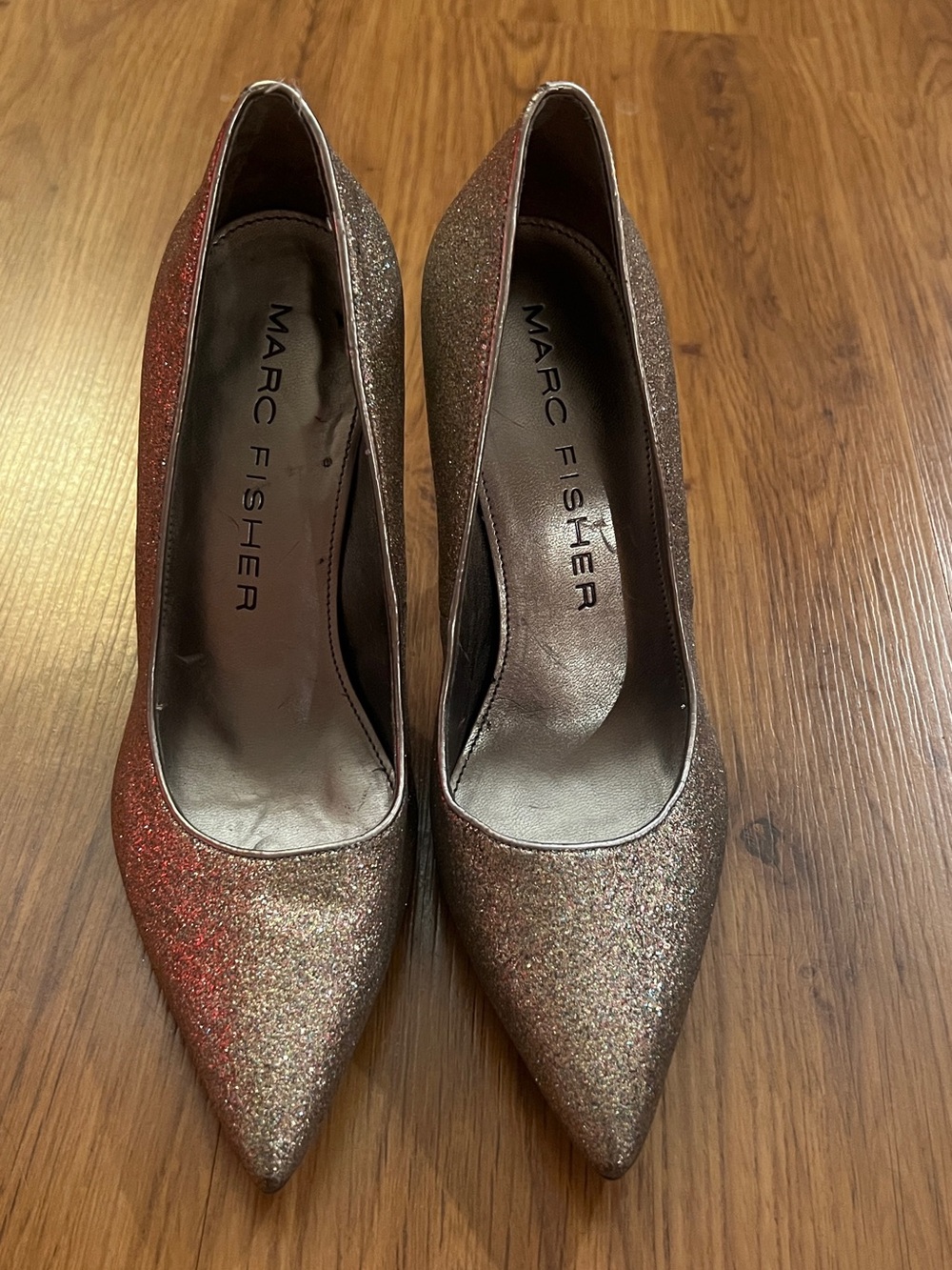 Marc Fisher Gold Glitter Pointed Toe Stiletto Pumps Heels Size 5M